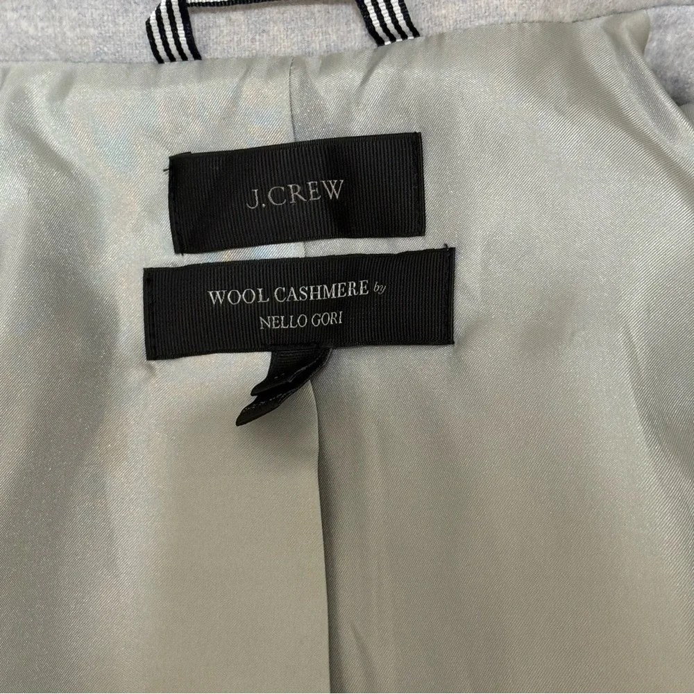 J. Crew Wool Cashmere Nello Gori Light Grey Peacoat size. 0 minimalist - Picture 6 of 8